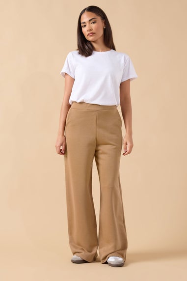 PixieGirl Petite Beige Brown Wide Leg Joggers