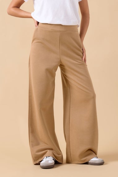 PixieGirl Petite Beige Brown Wide Leg Joggers
