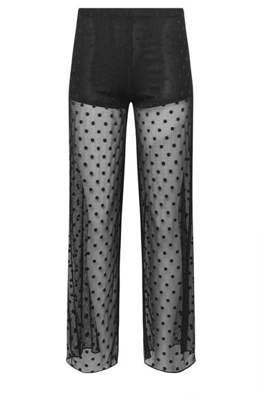 PixieGirl Petite Black Spot Mesh Trousers