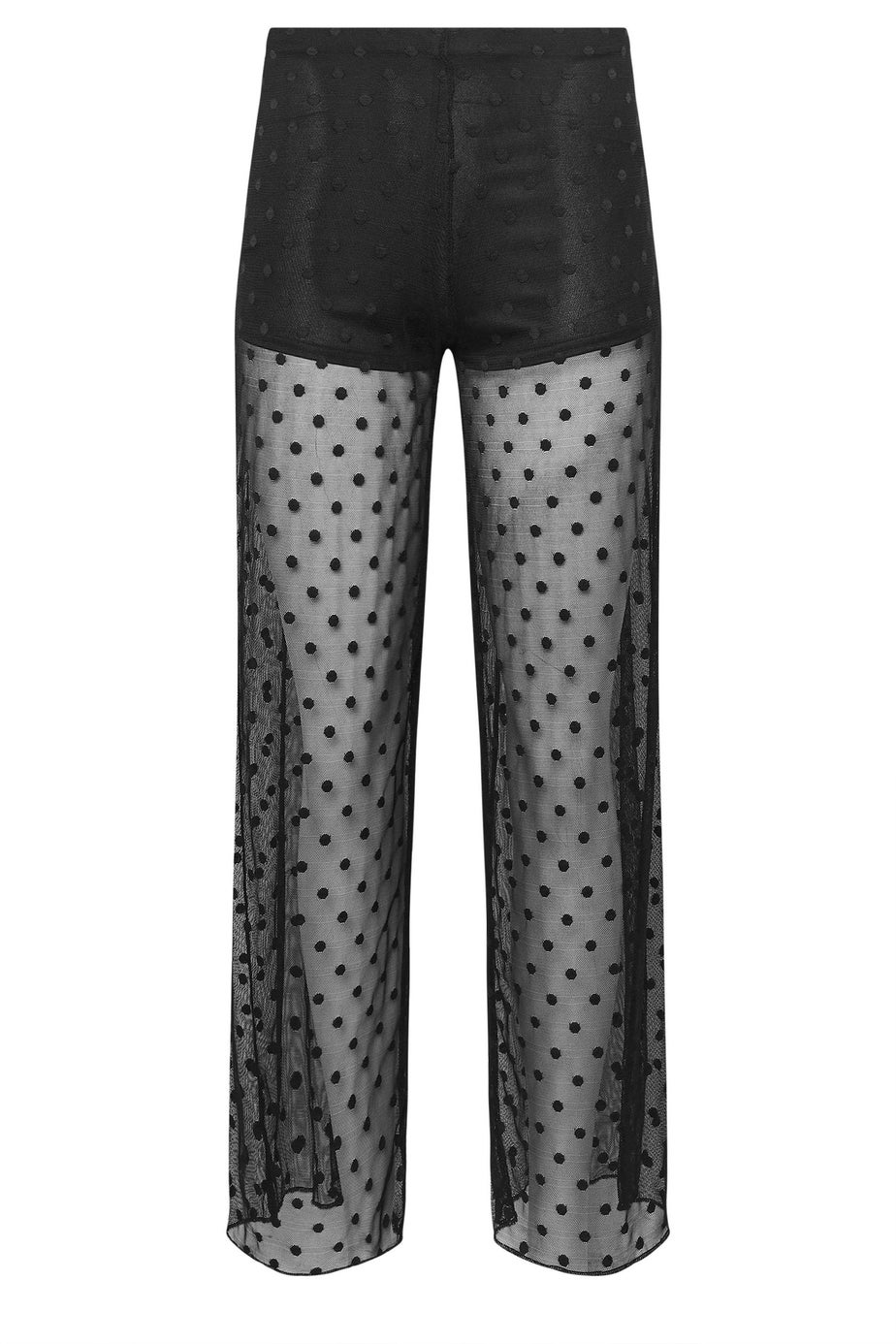 PixieGirl Petite Black Spot Mesh Trousers
