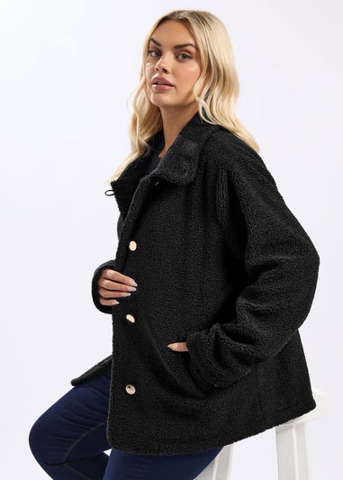 Yours Black Teddy Borg Jacket