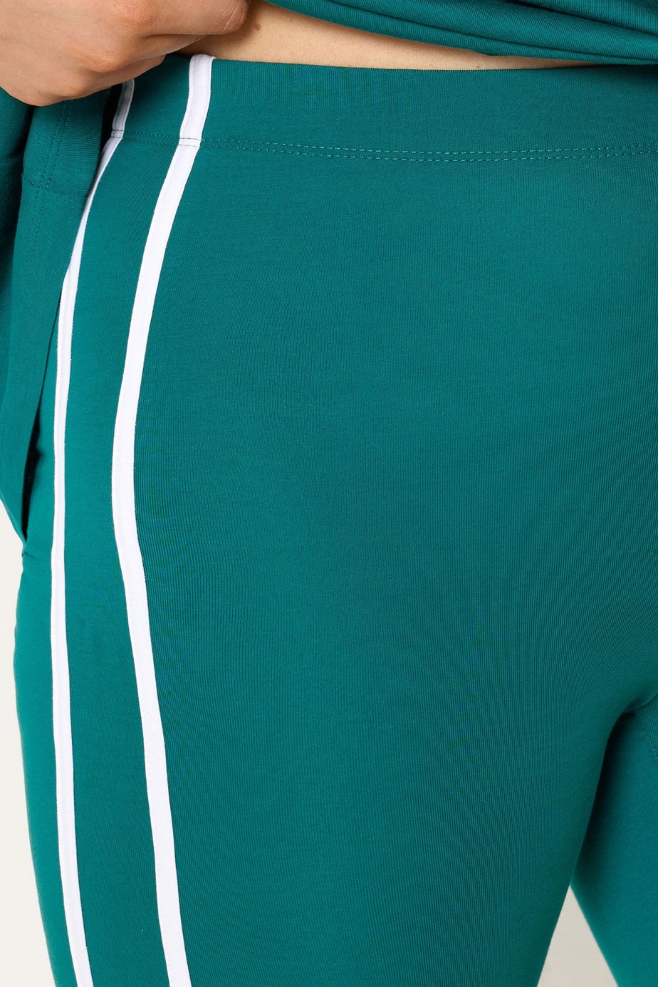 Yours Curve Teal Green Side Stripe Leggings