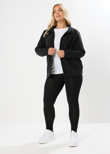 Yours Curve Black Fleece Jacket