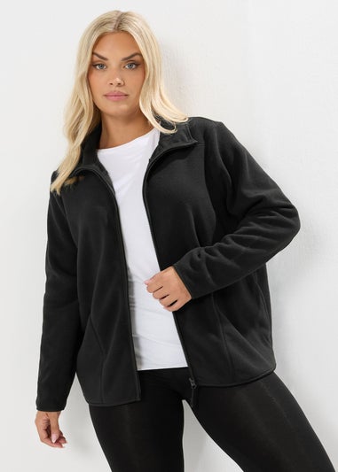 Yours Curve Black Fleece Jacket