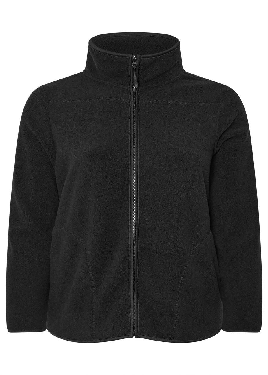 Yours Curve Black Fleece Jacket