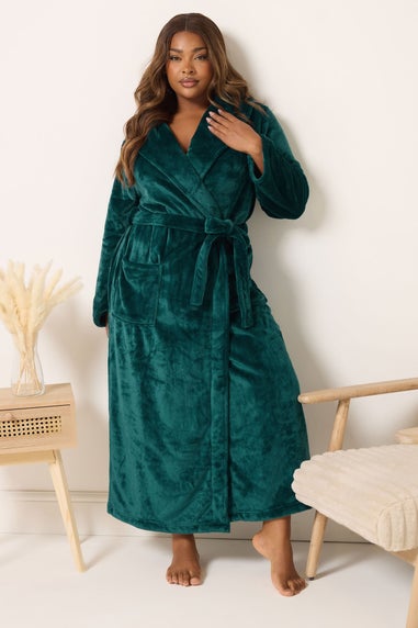 Yours Curve Green Super Luxe Maxi Dressing Gown