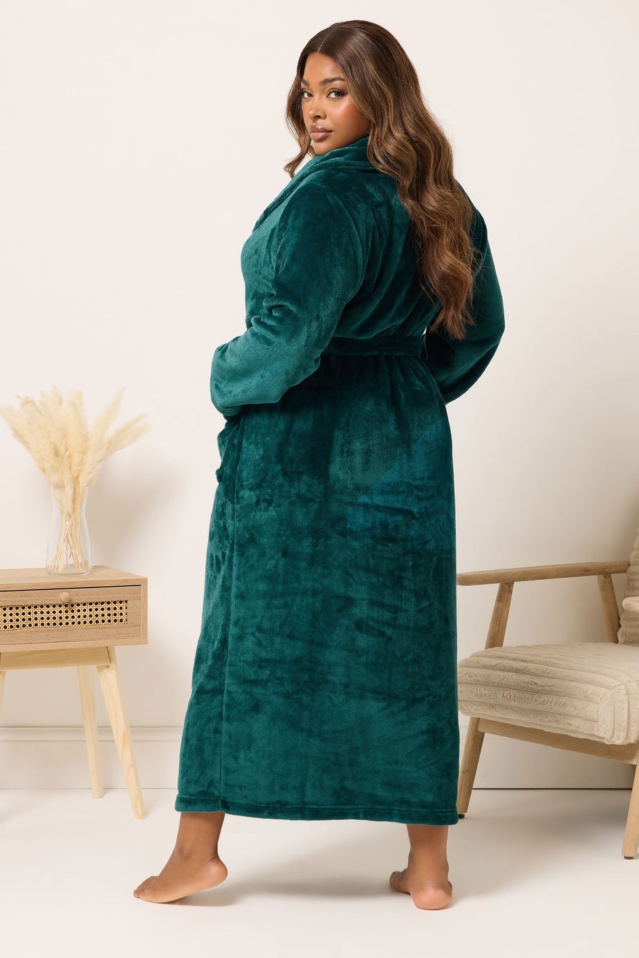 Yours Curve Green Super Luxe Maxi Dressing Gown