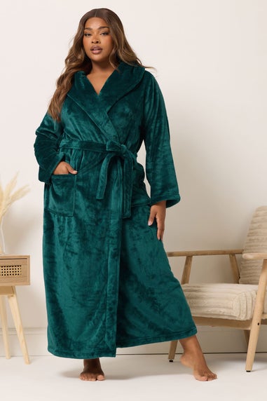 Yours Curve Green Super Luxe Maxi Dressing Gown