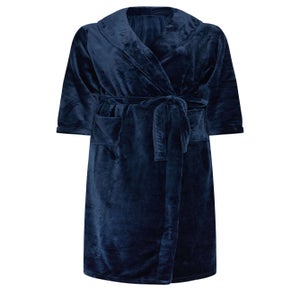 Yours Curve Navy Blue Super Luxe Maxi Dressing Gown