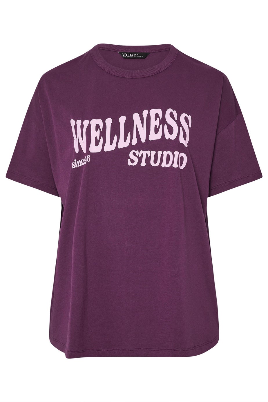 Yours Curve Burgundy Red 'Wellness Studio' T-Shirt