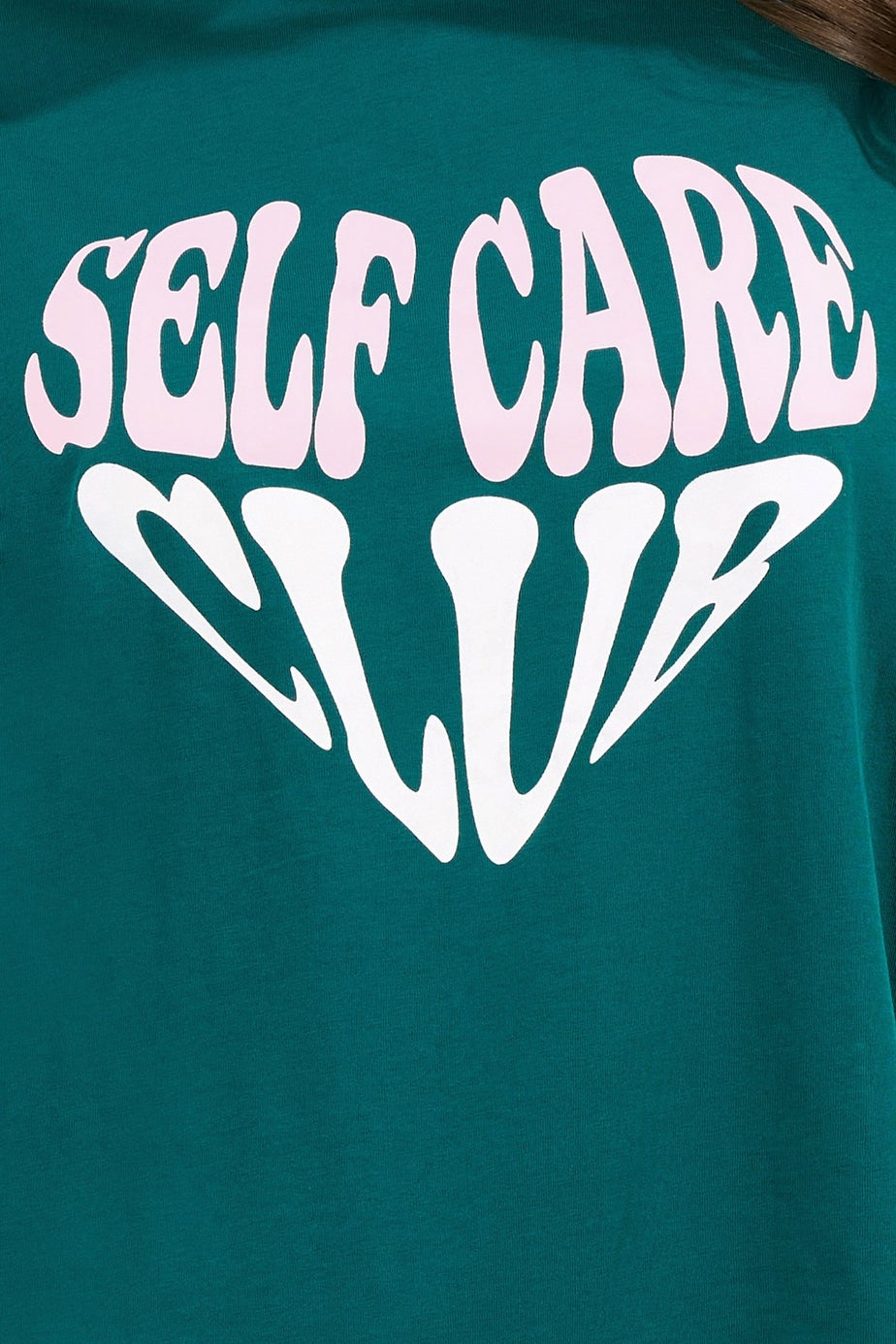 Yours Curve Green 'Self Care' Slogan T-Shirt