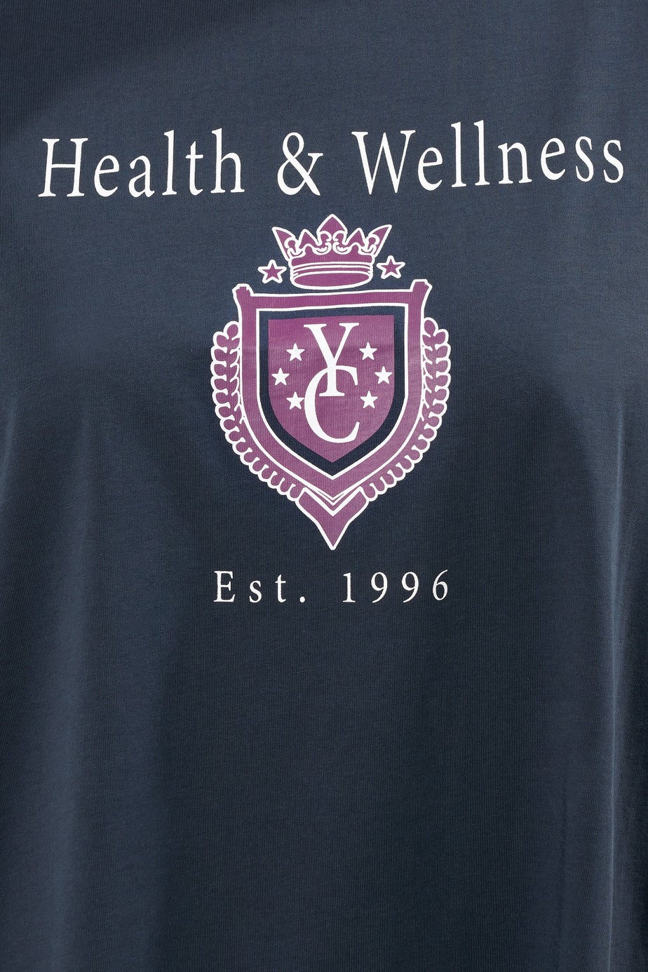 Yours Curve Navy Blue 'Health & Wellness' Slogan T-Shirt