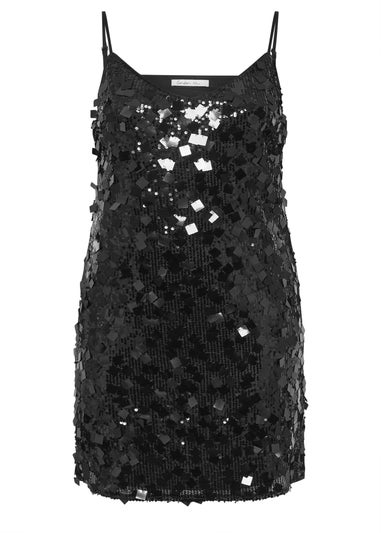 Yours London Curve Black Sequin Slip Dress