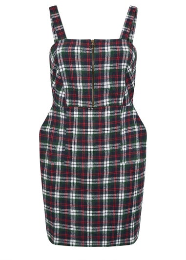 Yours Limited Burgundy Red Check Pinafore Dress