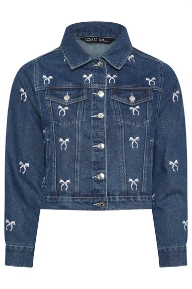 Yours Limited Curve Indigo Blue Bow Embroidered Denim Jacket