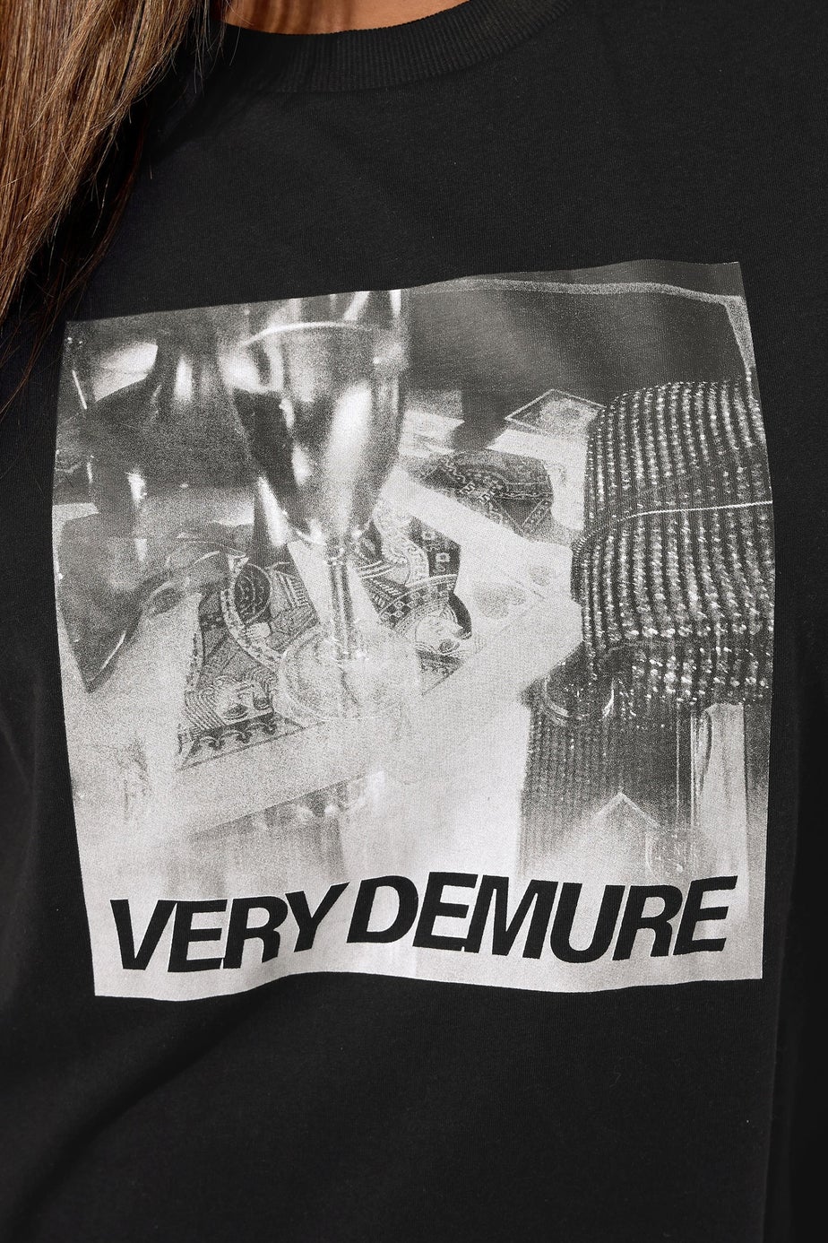Yours Curve Black Sequin 'Very Demure' Graphic T-Shirt Dress