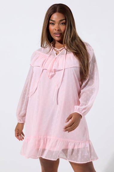 Yours Limited Pink Dobby Smock Dress