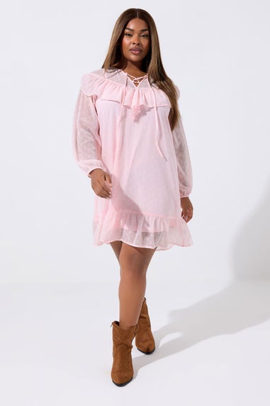 Yours Limited Pink Dobby Smock Dress