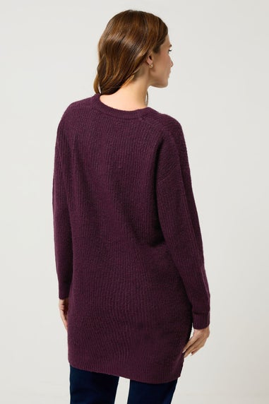 M&Co Berry Red V-Neck Tunic Jumper