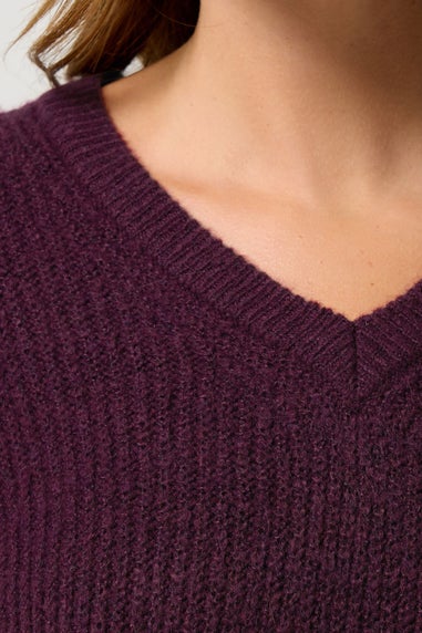 M&Co Berry Red V-Neck Tunic Jumper