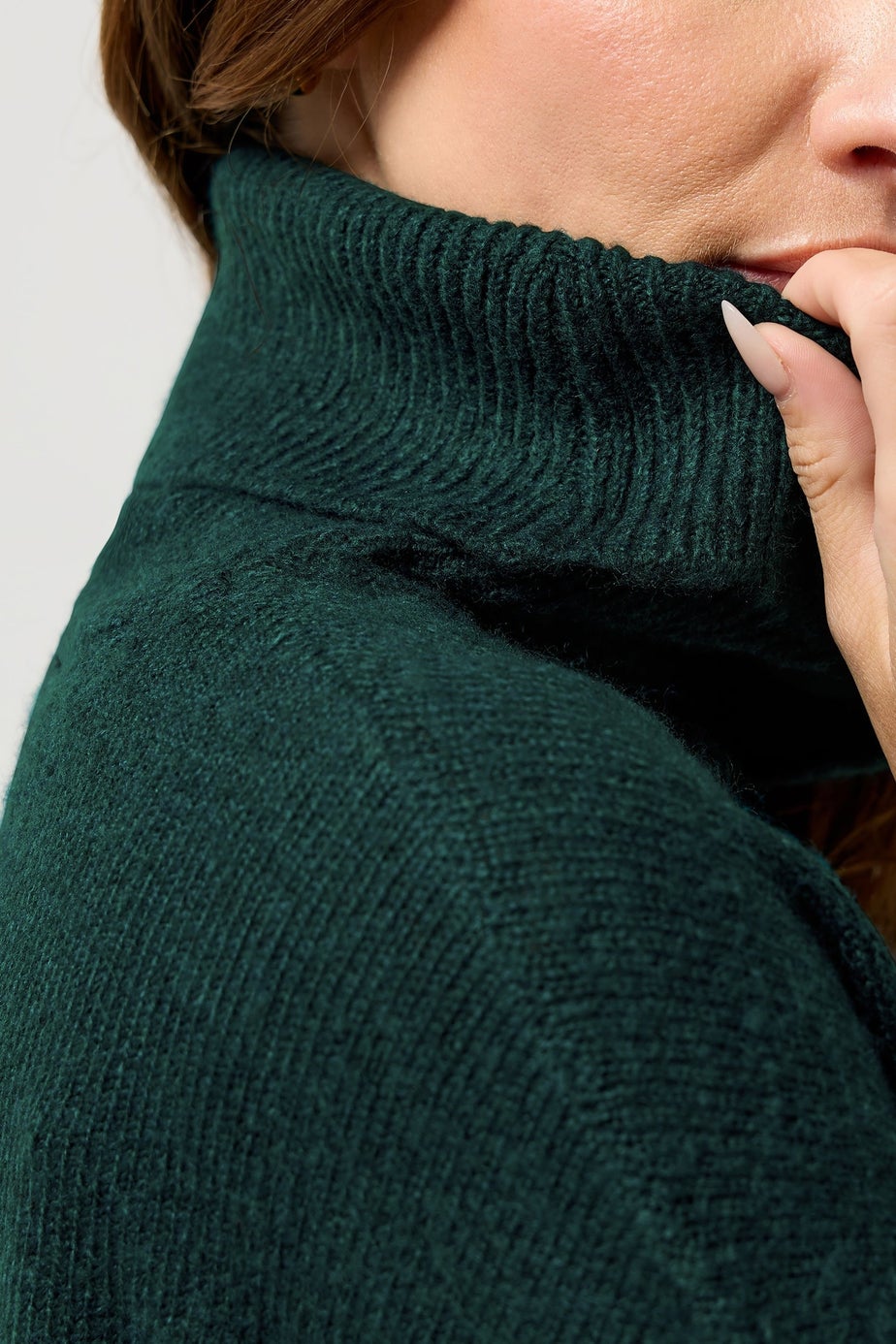 M&Co Teal Green Roll Neck Tunic Jumper