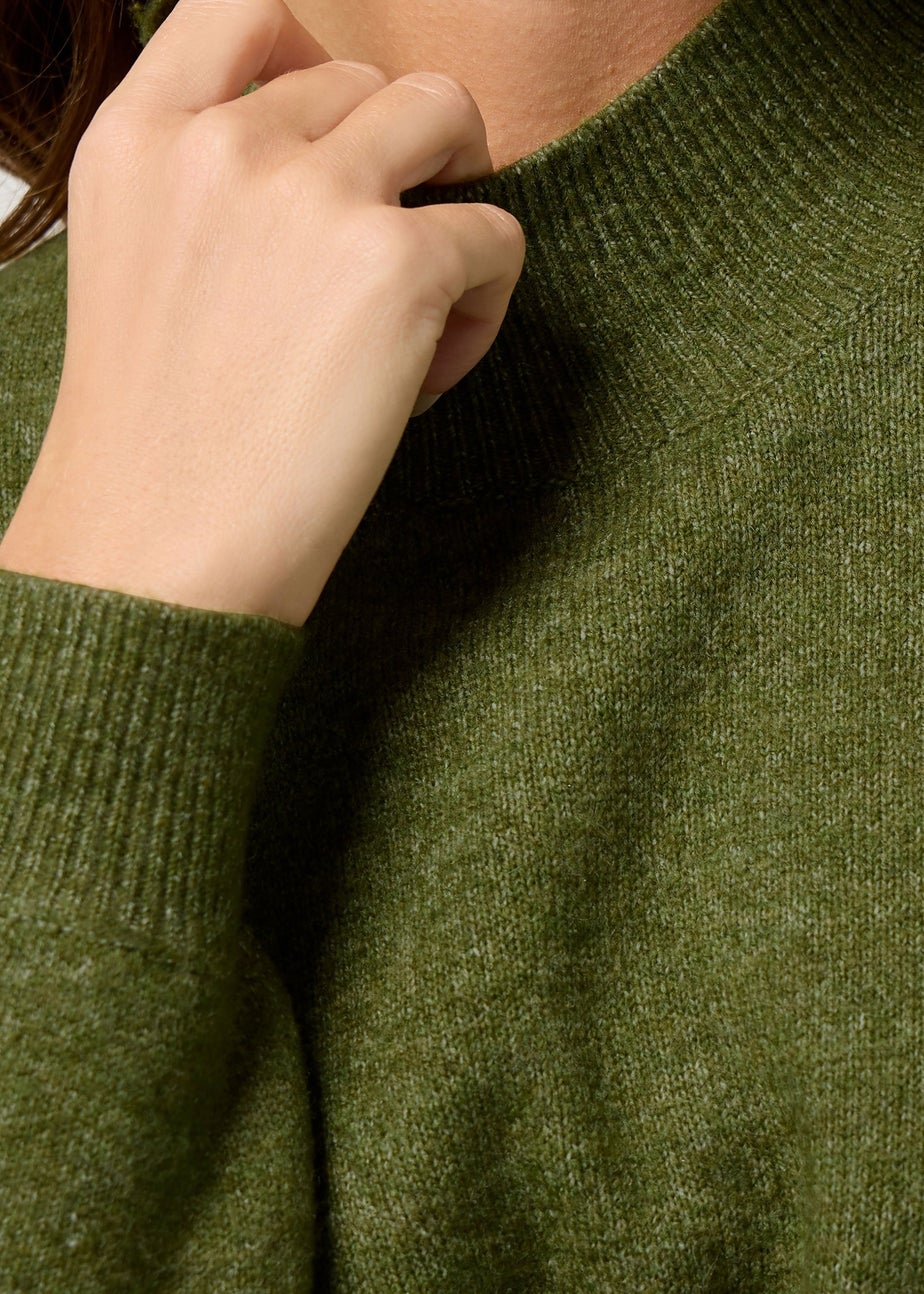 M&Co Green Funnel Neck Balloon Sleeve Jumper