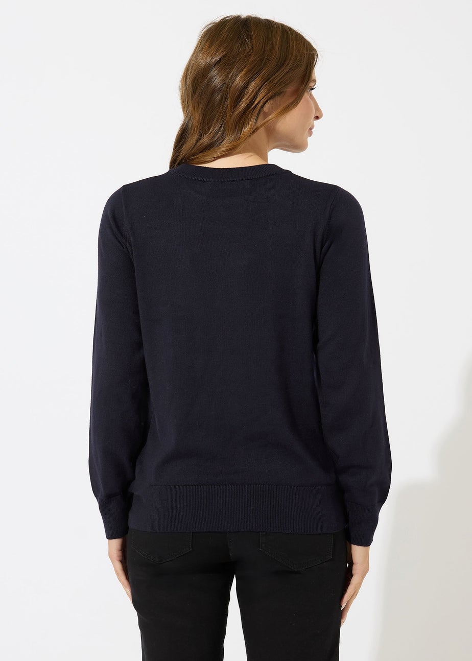 M&Co Navy Blue Sequin Embellished Christmas Tree Jumper