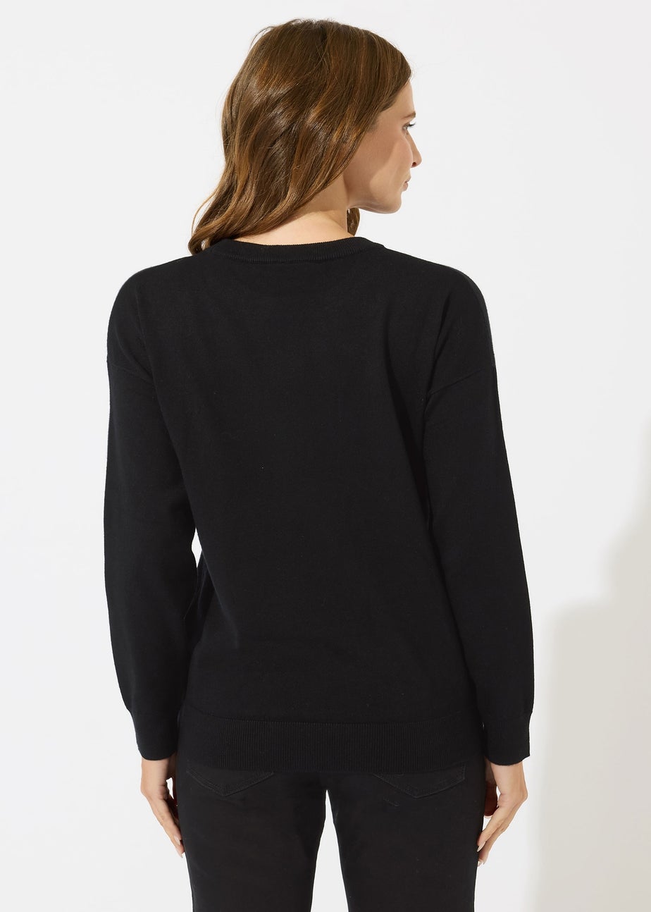 M&Co Black Sequin Embellished Baubles Christmas Jumper