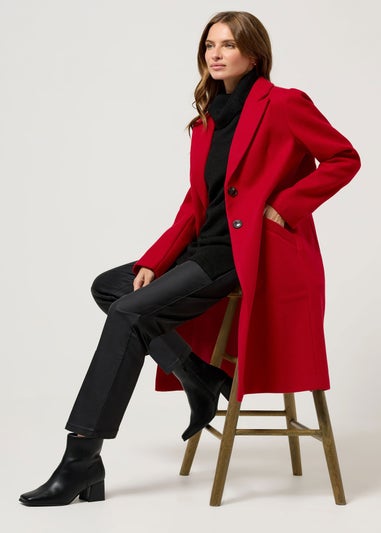 M&Co Red Midi Tailored Formal Coat