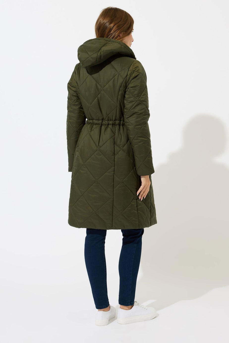 M&Co Khaki Green Diamond Quilted Coat