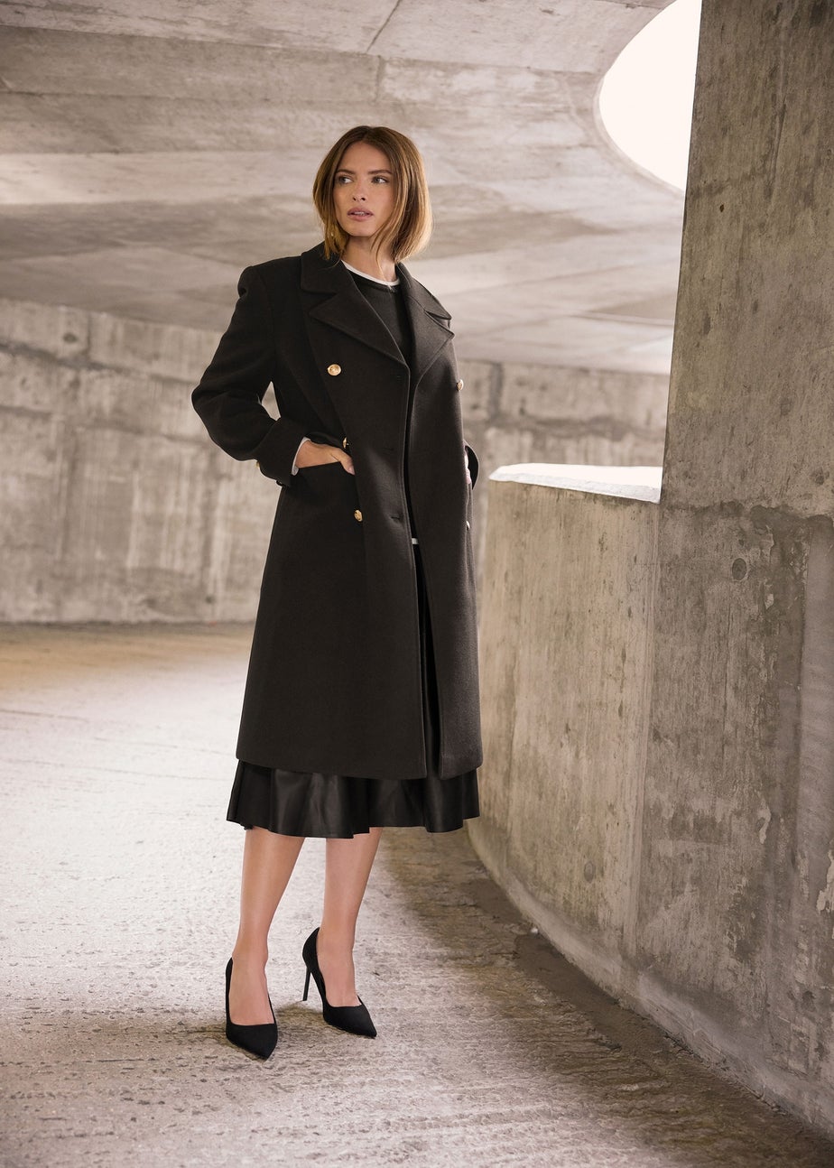 M&Co Black Military Tailored Coat