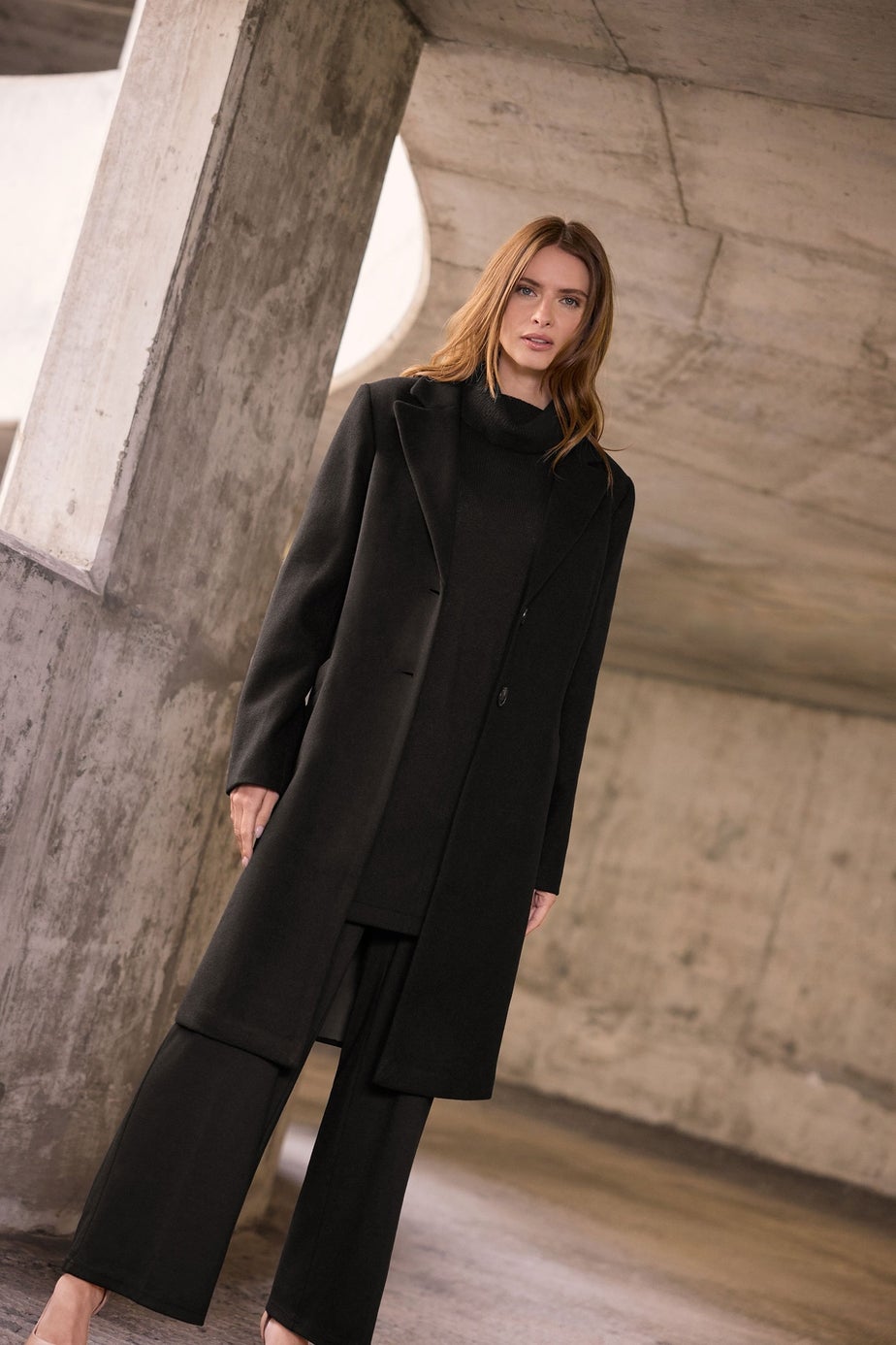 M&Co Black Single Breasted Tailored Coat