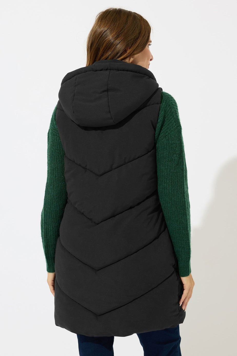 M&Co Black Borg Lined Hooded Gilet