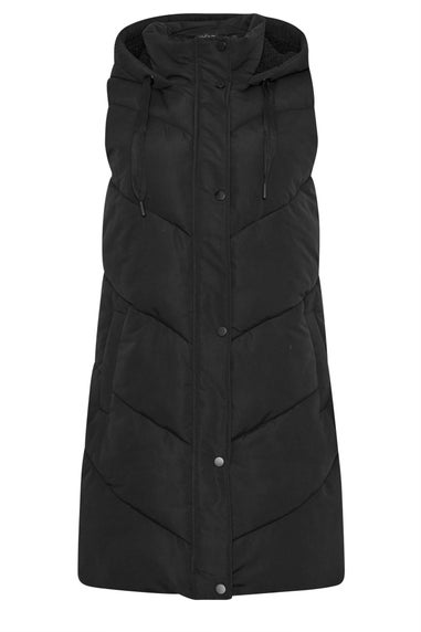 M&Co Black Borg Lined Hooded Gilet