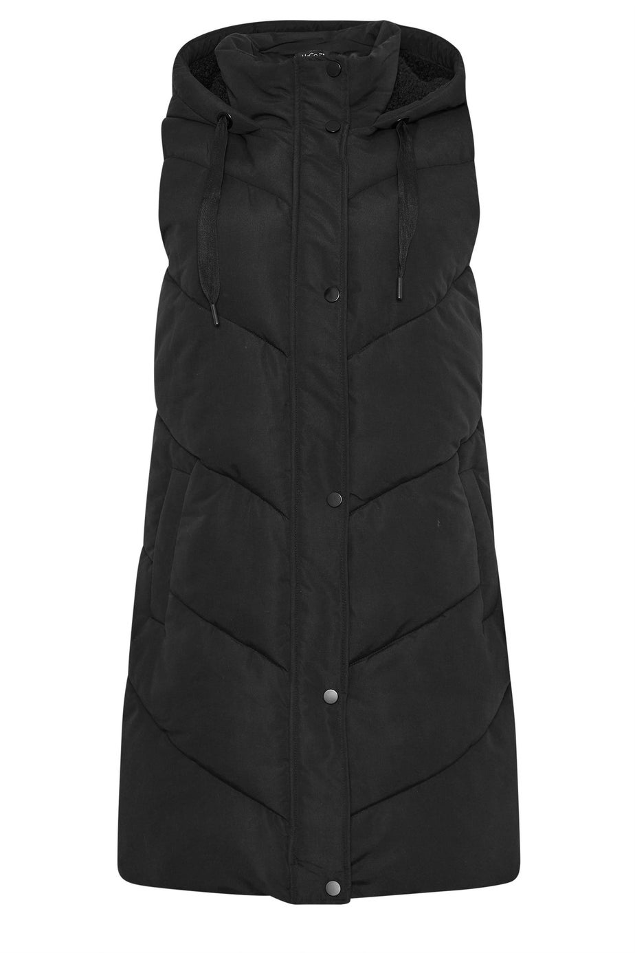 M&Co Black Borg Lined Hooded Gilet