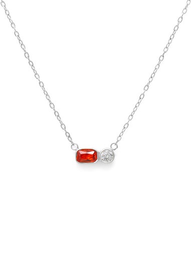 Say It With Silver January Garnet Birthstone Necklace