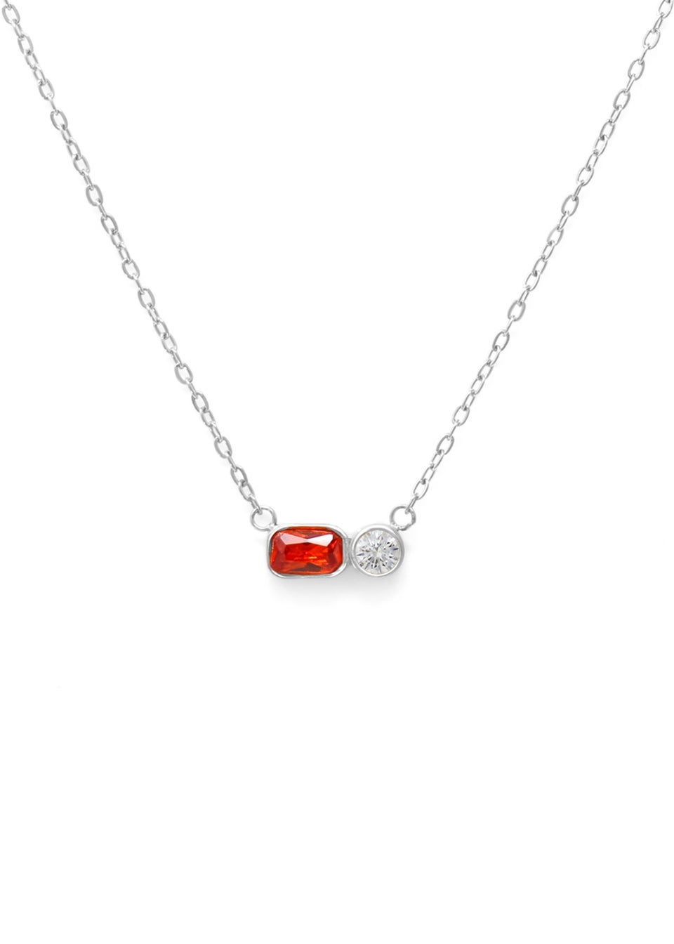 Say It With Silver January Garnet Birthstone Necklace