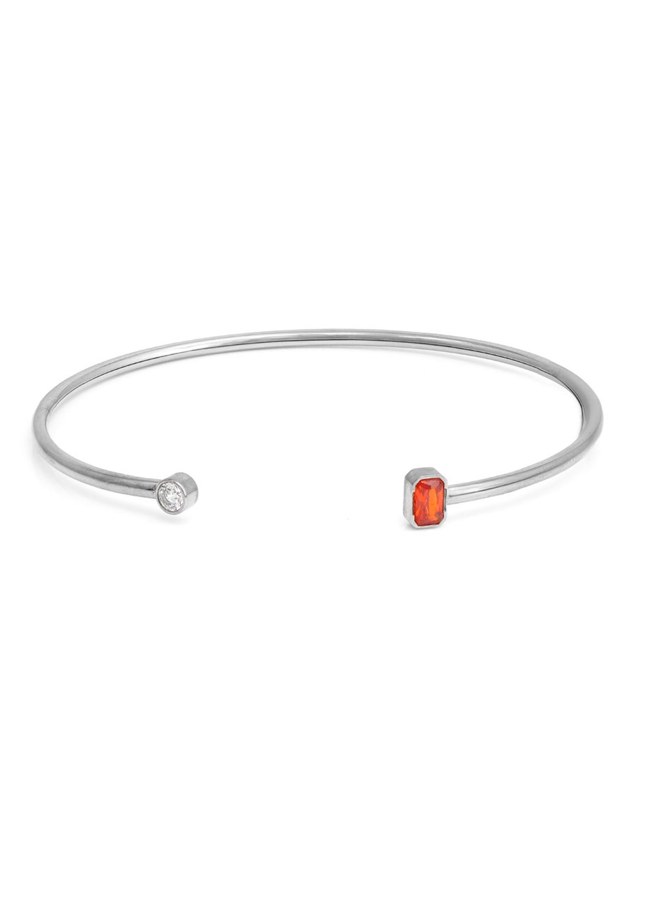 Say It With Silver January Garnet Birthstone Bangle
