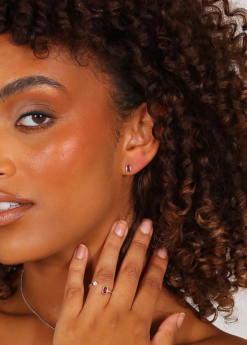 Say It With Silver July Ruby Birthstone Earrings