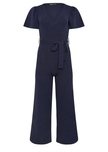 M&Co Petite Navy Blue Wide Leg Jumpsuit