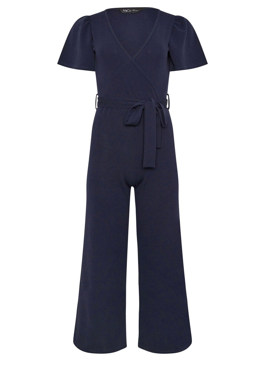 M&Co Petite Navy Blue Wide Leg Jumpsuit