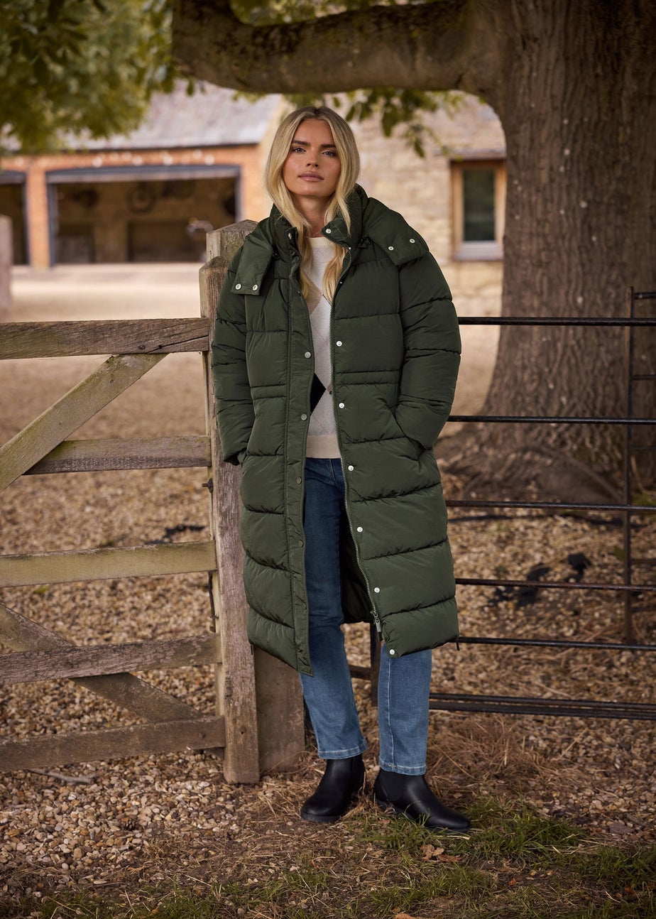 M&Co Petite Dark Green Padded Midi Coat