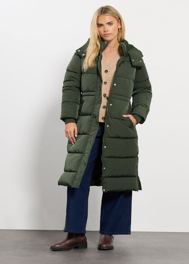 M&Co Petite Dark Green Padded Midi Coat