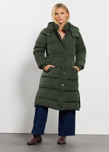 M&Co Petite Dark Green Padded Midi Coat
