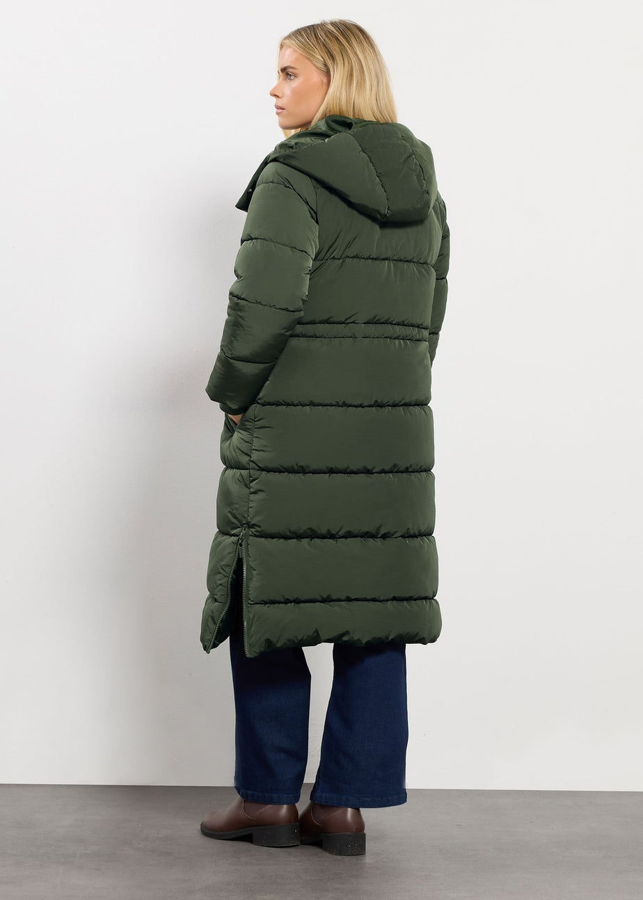 M&Co Petite Dark Green Padded Midi Coat