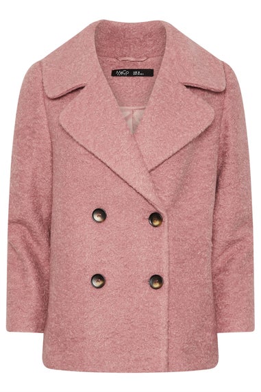 M&Co Petite Pink Double Breasted Boucle Jacket
