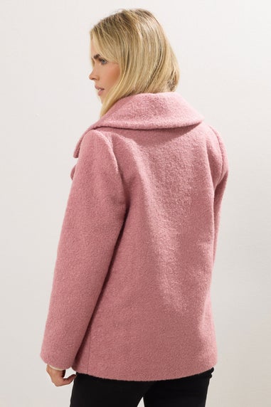 M&Co Petite Pink Double Breasted Boucle Jacket