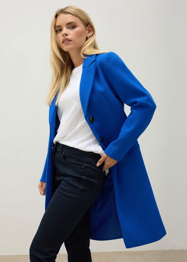 M&Co Petite Cobalt Blue Tailored Coat