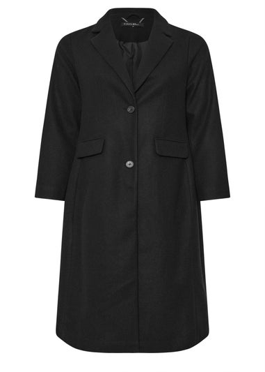 Evans Curve Black Longline City Coat