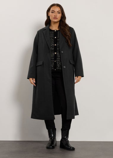 Evans Curve Black Longline City Coat